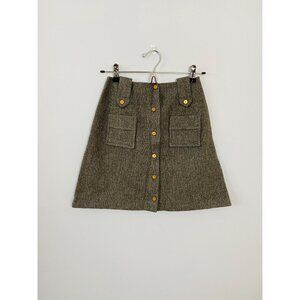 Vintage 1970s Junior Mates by Classic of Boston Gray Wool Mini Skirt, Size XS